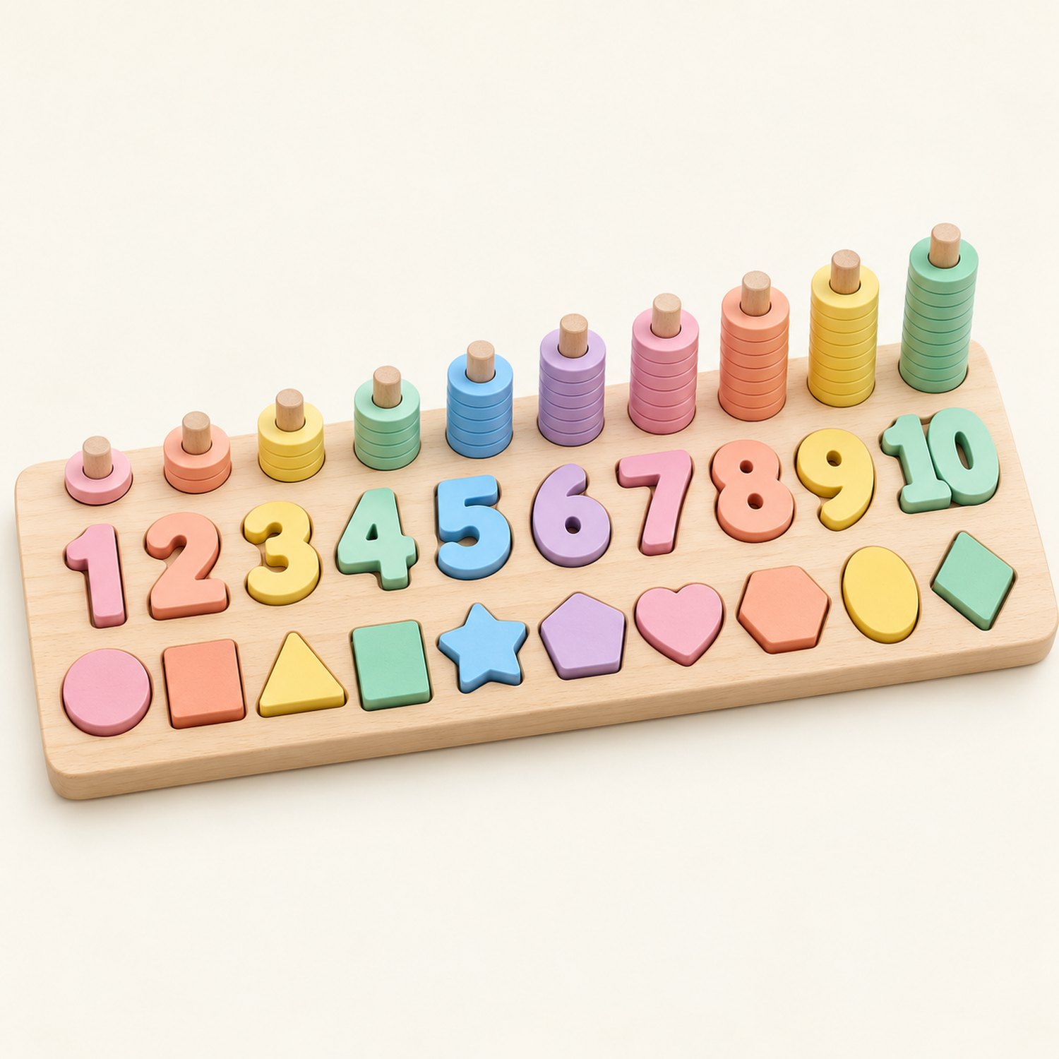 Pastel number sorting board and bear harmonica