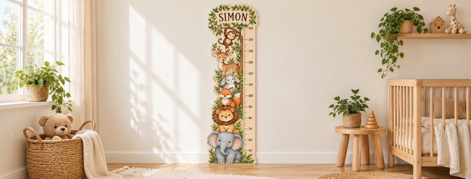 Wooden height chart for kids