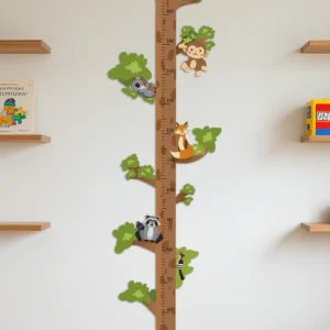Personalized Wooden Forest Animal Tree Growth Chart