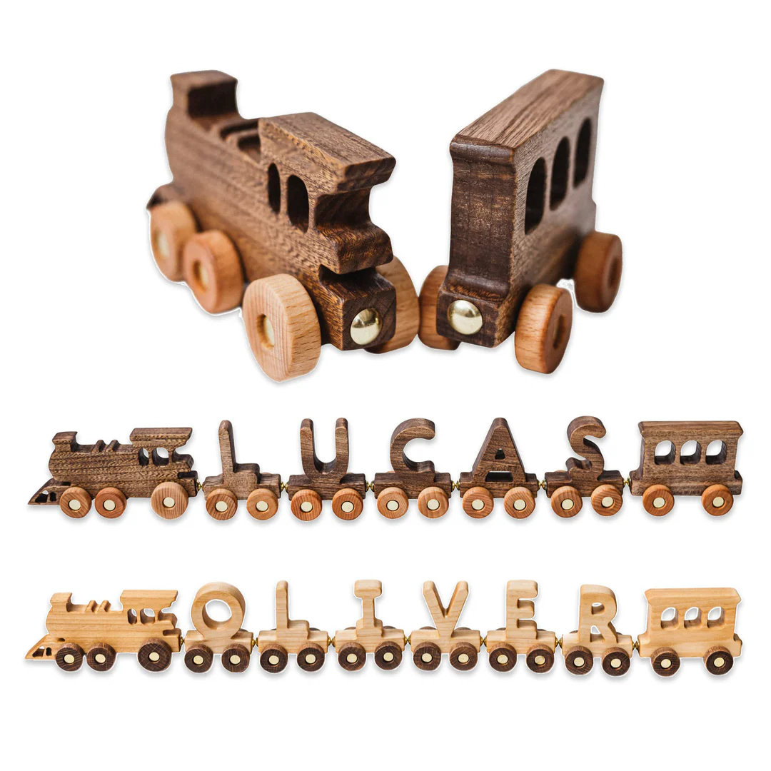 Personalized Wooden Train Set With Name - Image 10