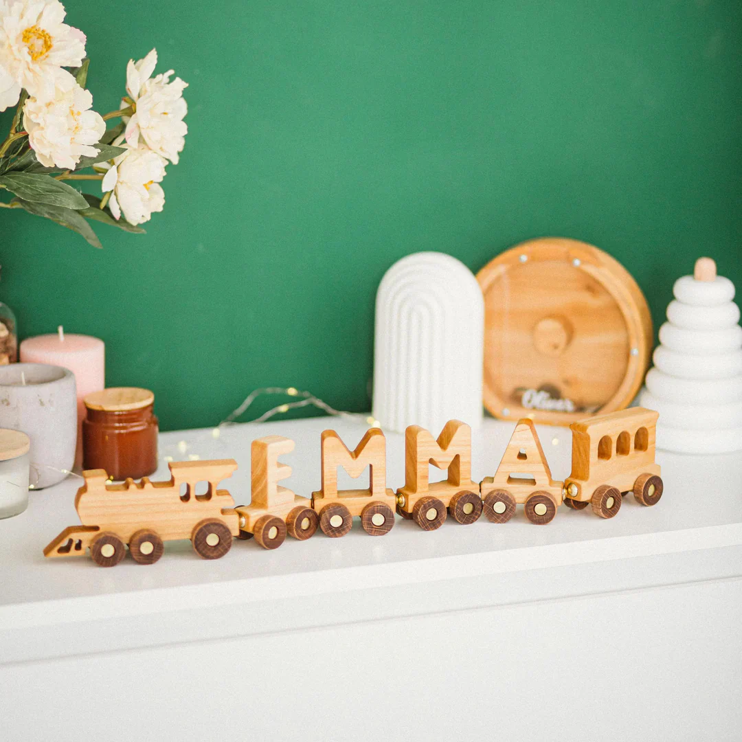 Personalized Wooden Train Set With Name - Image 8