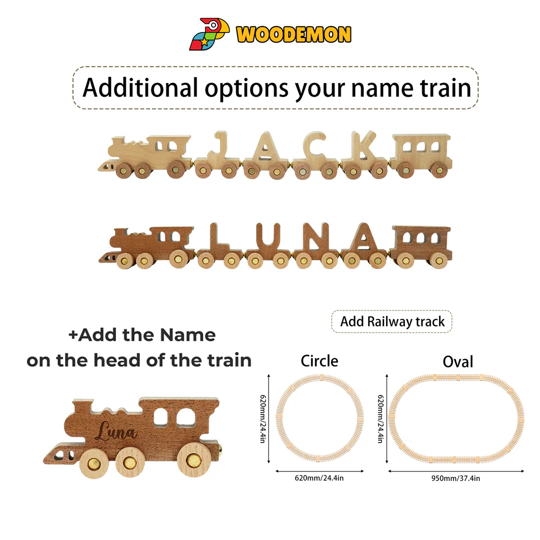 Personalized Wooden Train Set With Name - Image 3