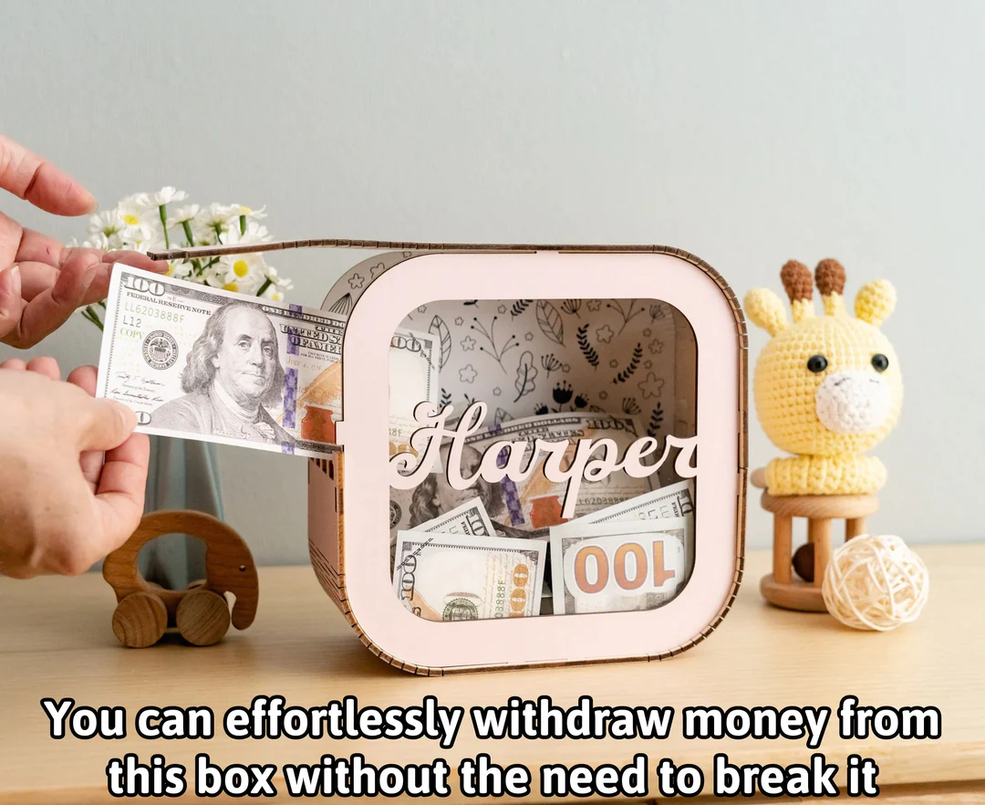 Personalized Wooden Piggy Bank for Kids - Image 6
