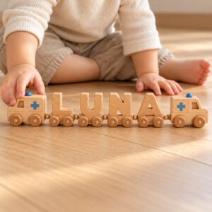 AI child playing with the LUNA ambulance train