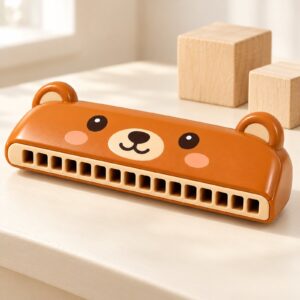 Bear harmonica on a nursery table