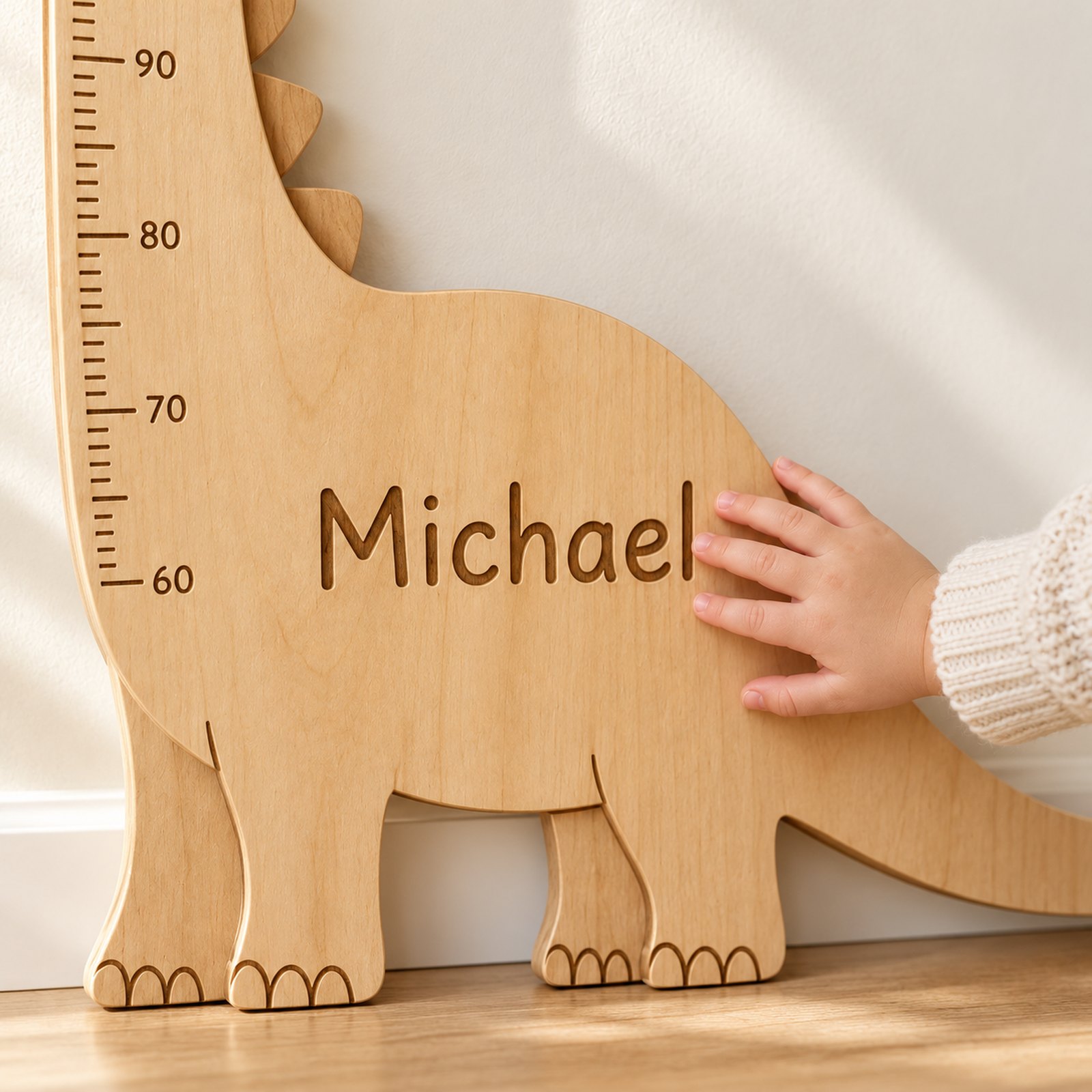 Close view of the Michael name engraving