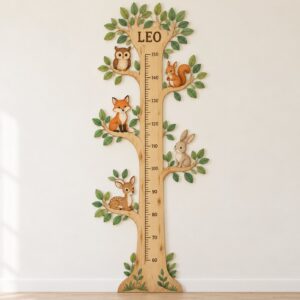 Forest animal tree growth chart personalized LEO