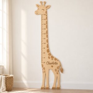 Charlotte giraffe chart in a nursery