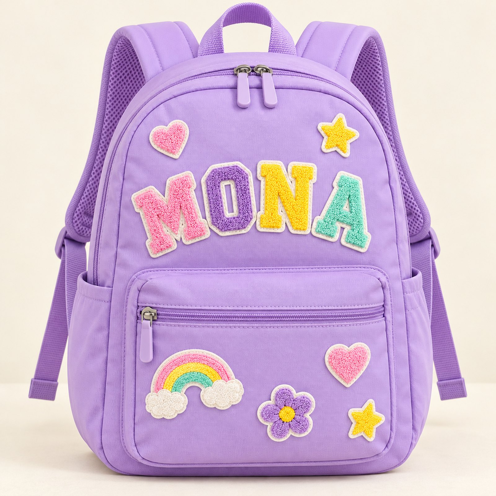 Front view of lilac MONA backpack