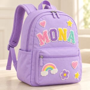 Angled view of MONA backpack and shoulder straps